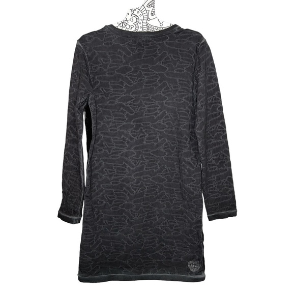 Blue Rebel Amsterdam Distressed Tunic Side Stripe Shirt - Picture 2 of 9